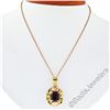 Image 2 : Vintage Handmade 14kt Rose and Green Gold 3.50 ctw Garnet Floral Pendant Necklac