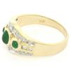 Image 9 : Petite 14K TT Gold 0.68 ctw 3 Cabochon Emerald & Diamond Accented Cocktail Ring