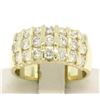 Image 2 : 14kt Yellow Gold 1.48 ctw Bar Set Round Diamond Wide Band Ring