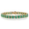 Image 1 : 12.25 ctw Emerald and 2.20 ctw Diamond 14K Yellow Gold Bracelet