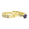 Image 3 : 1.37 ctw Blue Sapphire And Diamond Ring And Band - 14KT Yellow Gold