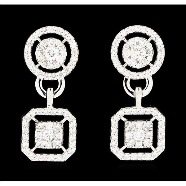 1.52 ctw Diamond Earrings - 14KT White Gold