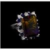 Image 1 : 15.97 ctw Ametrine, Sapphire and Diamond Ring - 14KT White Gold