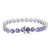 Image 2 : 14KT White Gold 14.60 ctw Tanzanite and Diamond Bracelet
