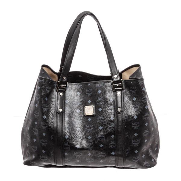 MCM Black Large Shopper Tote Bag