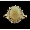 Image 2 : 2.82 ctw Opal and Diamond Ring - 14KT Yellow Gold