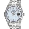 Image 1 : Rolex Mens Stainless Steel Mother Of Pearl Diamond 36MM Oyster Perpetual Datejus