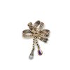 Image 4 : 1.77 ctw Pear Mixed Amethyst And Diamond Pin - SILVER AND 10KT YELLOW GOLD  Othe