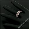 Image 6 : 14k White Gold 0.85 ctw Pave Diamond Ruby 6.30mm Flower Cluster Band Ring