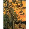 Image 1 : Van Gogh - Pine Trees Against A Red Sky With Setting Sun