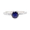 Image 2 : 1.40 ctw Sapphire and Diamond Ring - 14KT White Gold