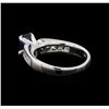 Image 3 : 0.95 ctw Sapphire and Diamond Ring - 14KT White Gold