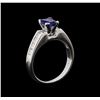 Image 4 : 0.95 ctw Sapphire and Diamond Ring - 14KT White Gold