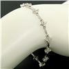 Image 1 : 18K White Gold 1.65 ctw Diamond Flower Cluster Twisted Wire Link Tennis Bracelet