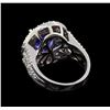 Image 3 : 3.65 ctw Tanzanite and Diamond Ring - 14KT White Gold
