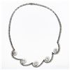 Image 6 : Platinum 10.25 ctw Diamond & Floating South Sea Pearl Statement Necklace