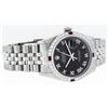 Image 3 : Rolex Mens Stainless Steel Black Roman Diamond & Ruby Datejust Wristwatch 36MM