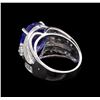 Image 3 : 8.75 ctw Tanzanite and Diamond Ring - 14KT White Gold