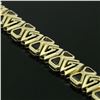 Image 5 : Vintage 14kt Yellow Gold 3.12 ctw Trillion Garnet Wide Tennis Bracelet