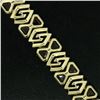 Image 6 : Vintage 14kt Yellow Gold 3.12 ctw Trillion Garnet Wide Tennis Bracelet