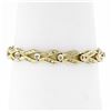 Image 2 : 14K Yellow Gold 2.25 ctw Baguette Round Diamond Split & Bezel Link Tennis Bracel