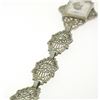 Image 3 : Antique Art Deco 14kt White Gold Camphor Glass and Damond Bracelet