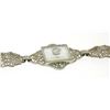 Image 4 : Antique Art Deco 14kt White Gold Camphor Glass and Damond Bracelet