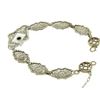 Image 5 : Antique Art Deco 14kt White Gold Camphor Glass and Damond Bracelet