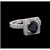 Image 1 : 1.68 ctw Sapphire and Diamond Ring - 14KT White Gold