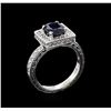 Image 4 : 1.68 ctw Sapphire and Diamond Ring - 14KT White Gold