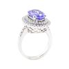Image 4 : 4.75 ctw Tanzanite And Diamond Ring - 14KT White Gold