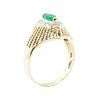 Image 4 : 0.65 ctw Emerald And Diamond Ring - 14KT Yellow And White Gold