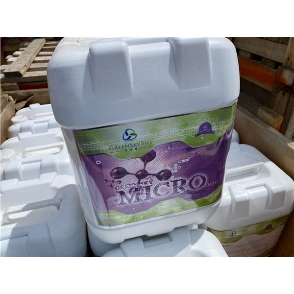 CRATE OF GREEN SKY BIO 'MICRO' FERTILIZER, 24 X 24 LITRE JUGS, TOTAL OF 576 LITRES