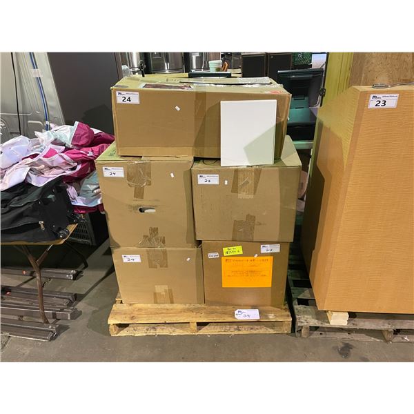 PALLET OF ASSORTED RING BINDERS & PLASTIC SHEET STOCK