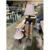 Image 1 : BROWN TRADITIONAL TABLE & FLOOR LAMP WITH SHADES