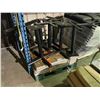 Image 1 : PALLET OF 8 WOOD TOP 42" SQUARE METAL BASE COMMERCIAL TABLES