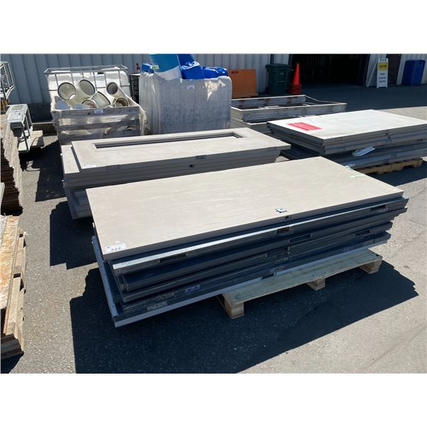 PALLET OF 10 ASSORTED SIZED COMMERCIAL STEEL DOORS