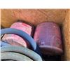Image 2 : BIN OF ASSORTED RUBBER MATTING, FIBERGLASS ROLLS & PUMP HOSES