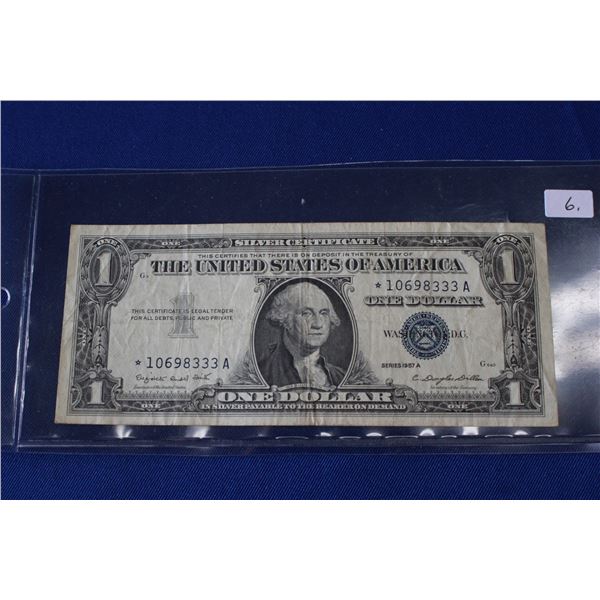 U S A One Dollar Bill (1) 1957A (Silver Certificate) U S A One Dollar Bill (1) 1957A (Silver Certificate)