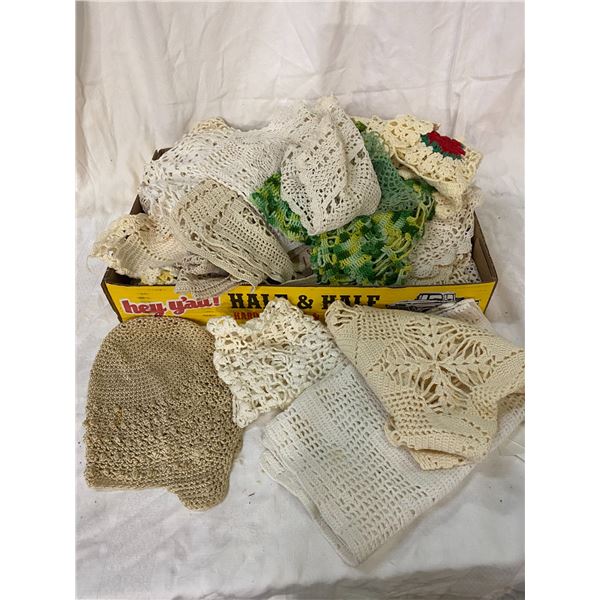 Lot of lace doilies