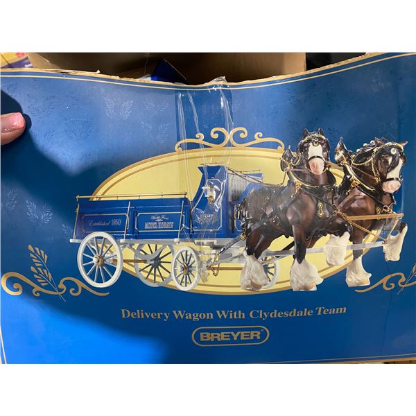 Breyer delivery wagon with Clydesdale team