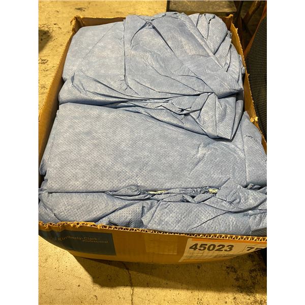 Case of blue hooded size large coveralls