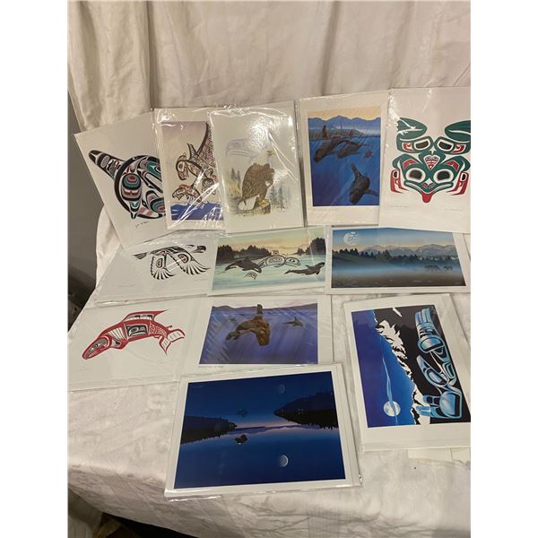 Art work with write ups on the back