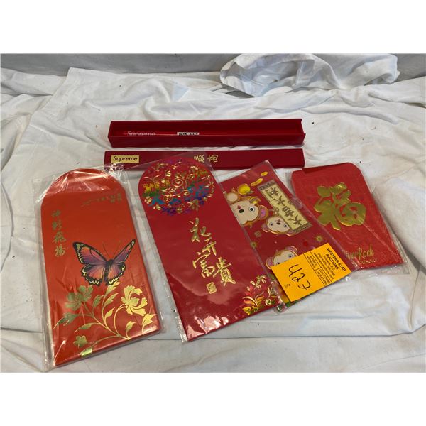 Supreme chopsticks and money envelopes