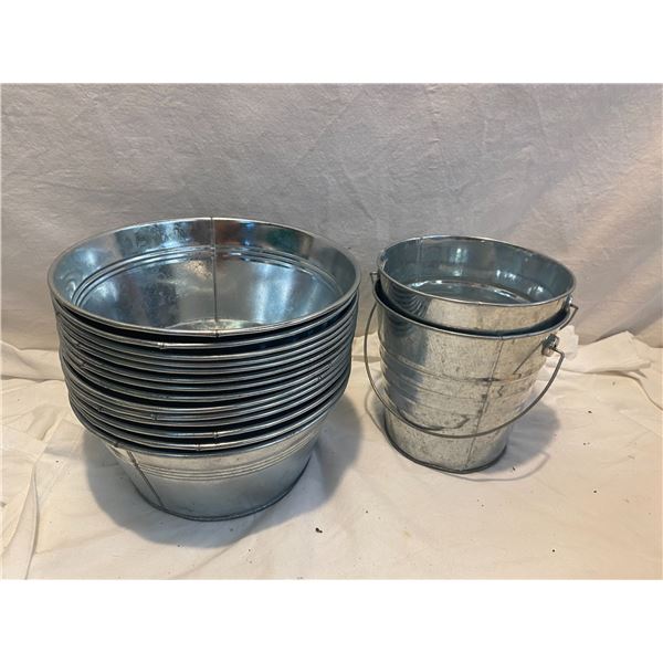 Lot of small pails and small buckets