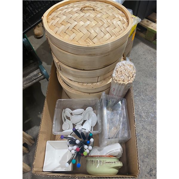 Chopsticks and miscellaneous kitchen/serving items