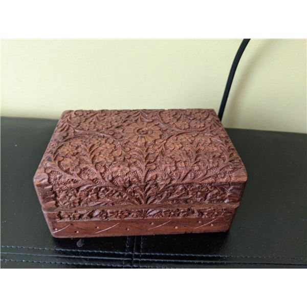 carved wooden trinket box