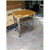 Image 1 : METAL ROLLING CART WITH WOODEN TOP