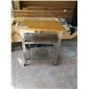 Image 2 : METAL ROLLING CART WITH WOODEN TOP
