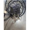 Image 2 : 2 METAL HANGING PLANTER BASKETS AND IRON CANDLE LANTERN